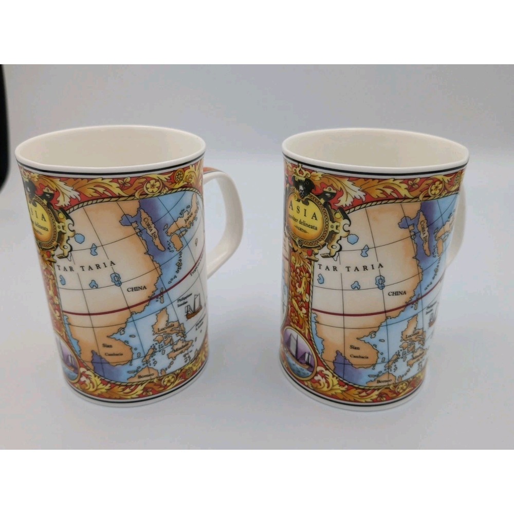 Set of 2 Rare Dunoon Navigators Mugs, Ruth Beck Fine Bone China, Made in England